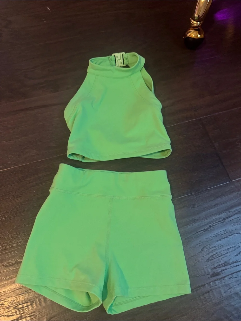 Kids Lime Green Dance Tank Top & Shorts Set - Brand